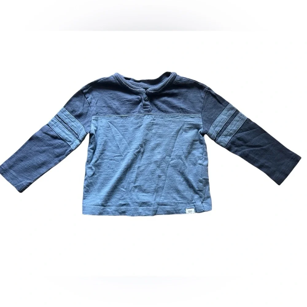 Gap Toddler Boys Blue Colorblock Henley | 18-24M